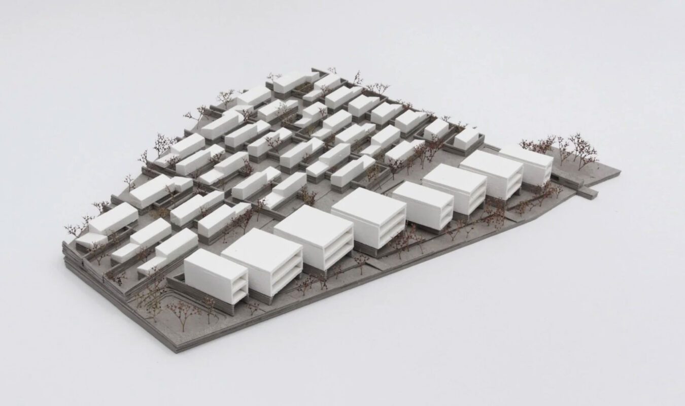 maquette de concours Oppidéa [ projet non lauréat ], ZAC Monges, © #fffbbb + © PPA [ 2017 ]