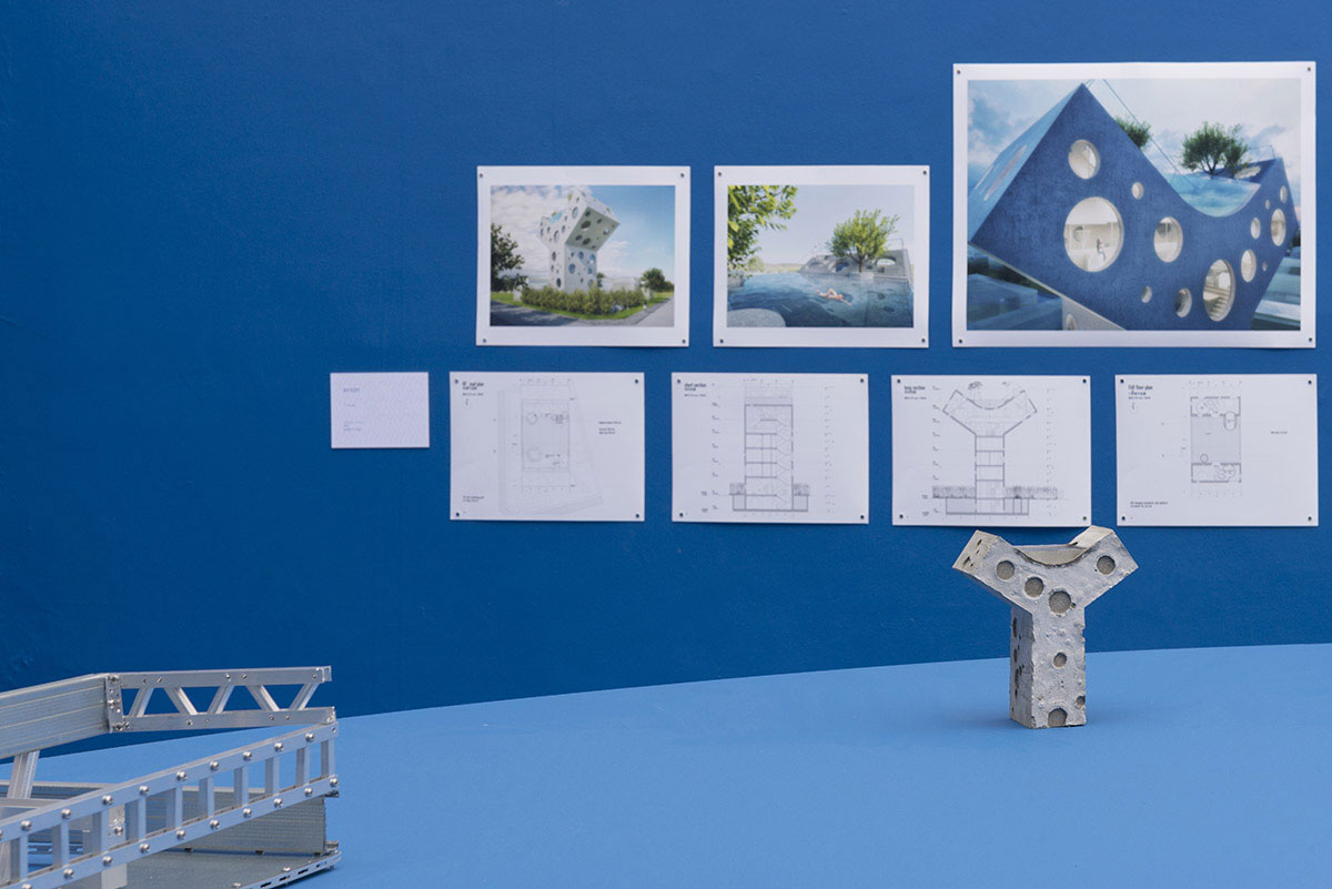 maquettes 1:150 . Y House © MVRDV [ études · 2019 ] dans le cadre de l'exposition Domestic Pools, Villa Noailles [ 2018 ]