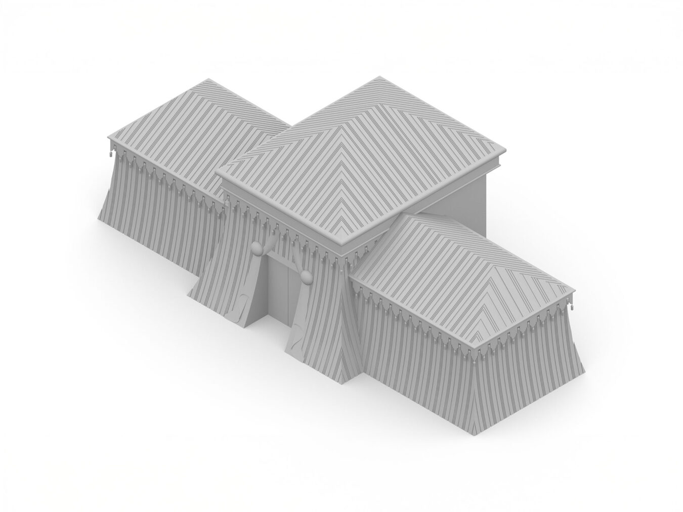 modélisation de 20 projets . impression 3D . exposition Miscellaneous Follies, KANAL - Centre Pompidou [ 2019 ]