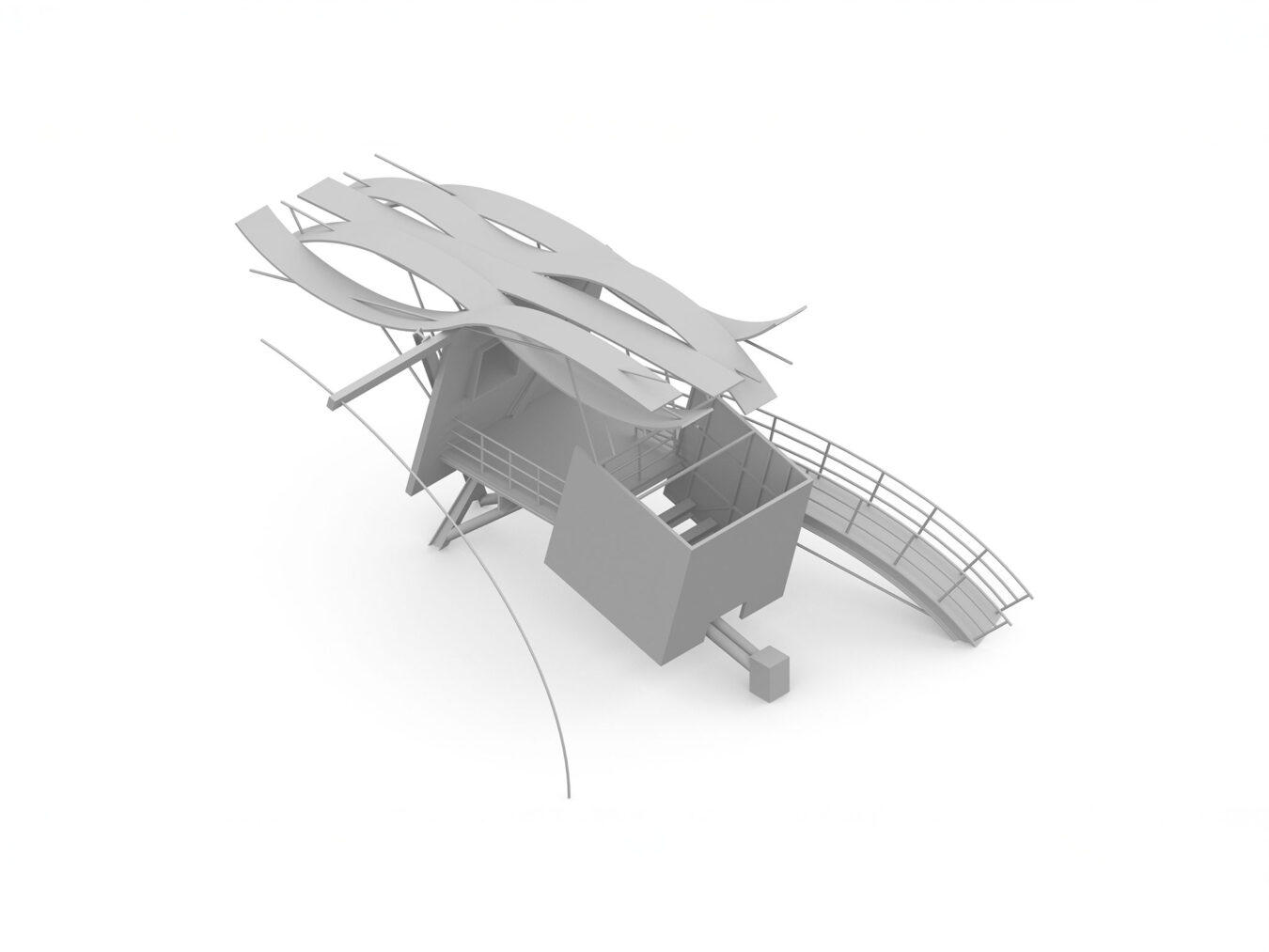 modélisation de 20 projets . impression 3D . exposition Miscellaneous Follies, KANAL - Centre Pompidou [ 2019 ]