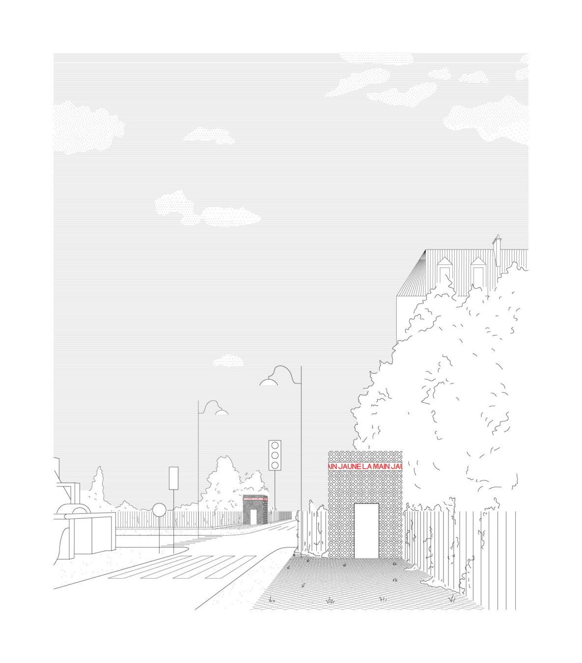 illustration vectorielle . transformation de la main jaune [ 1979 > 2018 - 2025 ] © mbl architectes