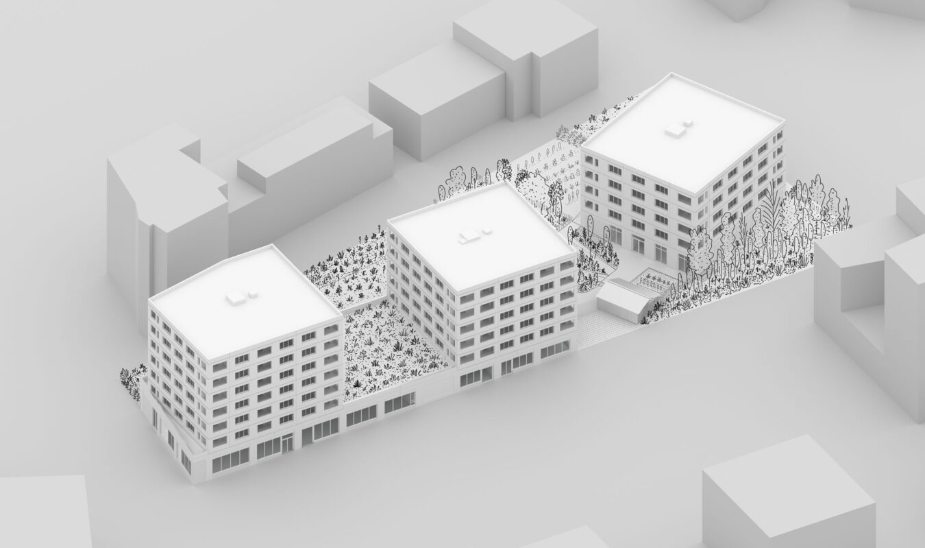 image composite . lot A11 · ZAC du faubourg Malepère · Toulouse [ 2019 - 2024 ] © Scalène architectes + © mbl architectes