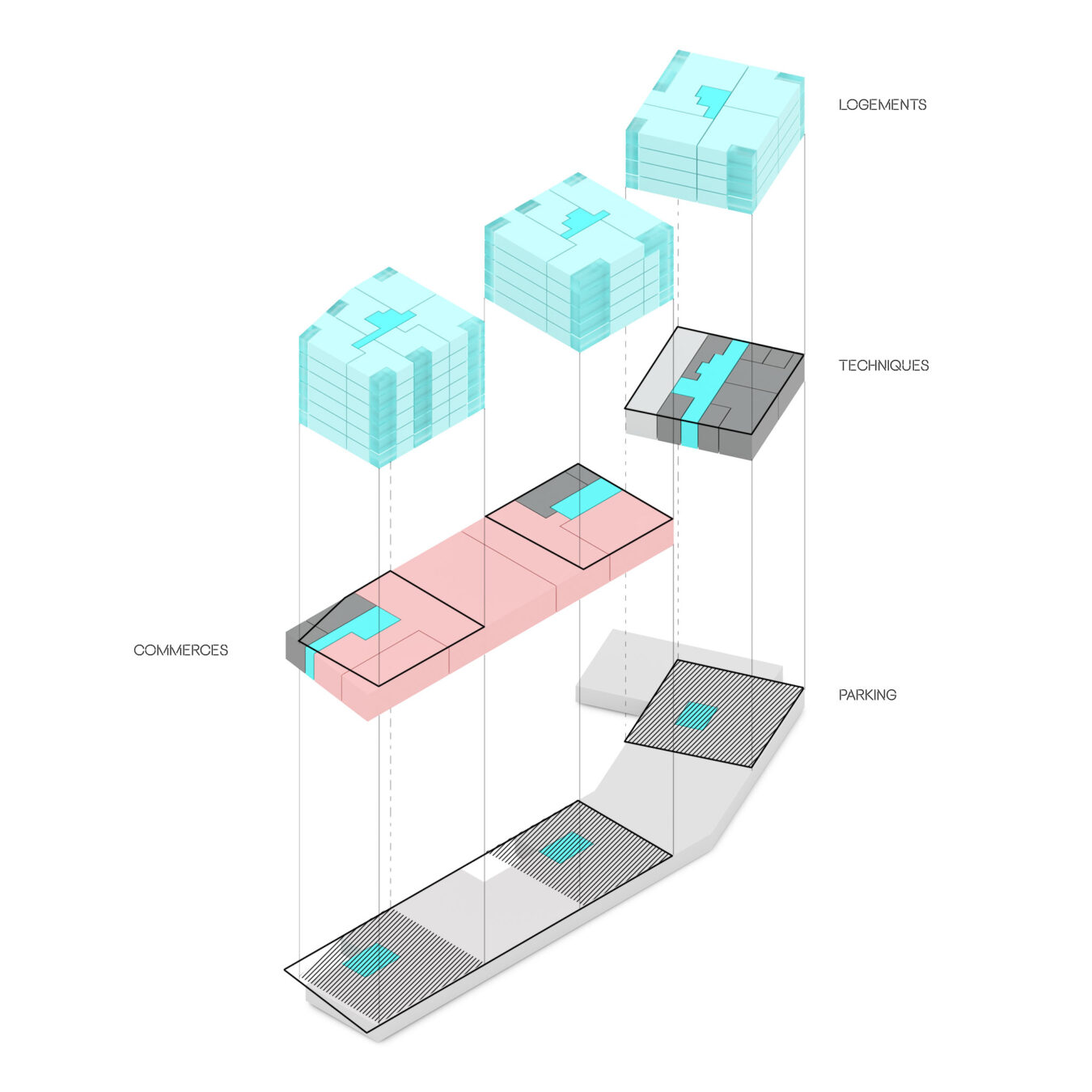 diagramme programmatique . lot A11 · ZAC du faubourg Malepère · Toulouse [ 2019 - 2024 ] © Scalène architectes + © mbl architectes