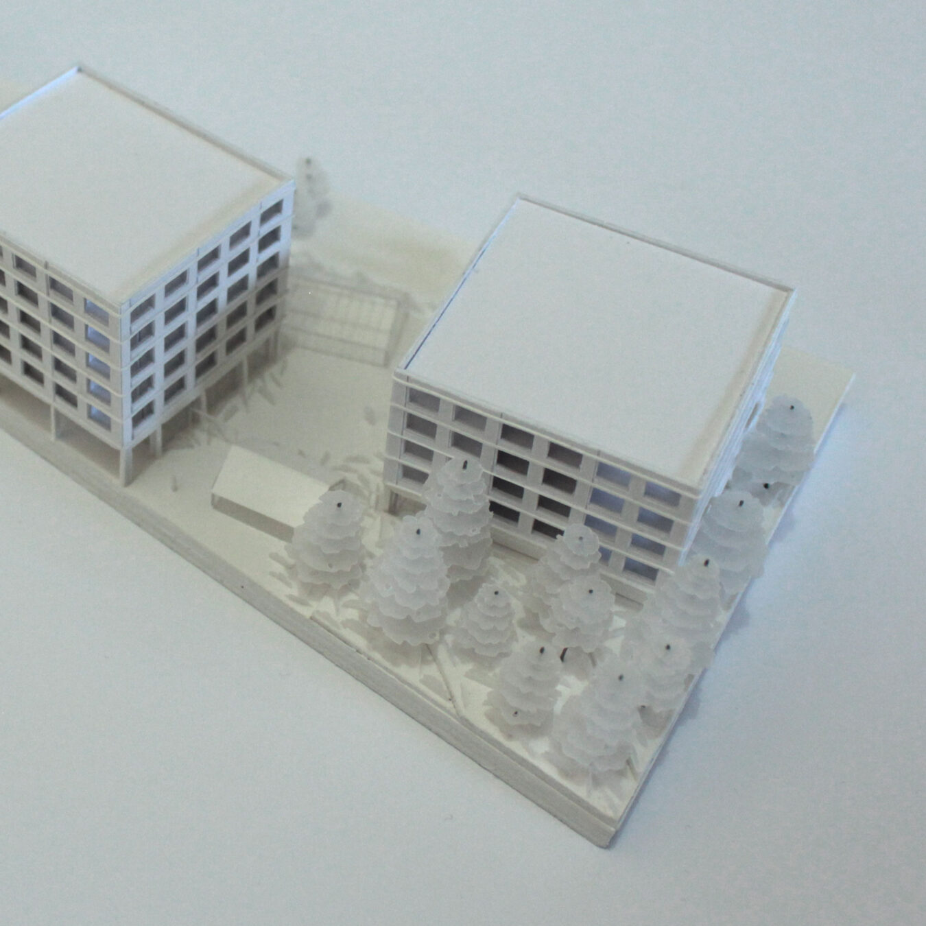 maquette de concours Oppidéa [ projet lauréat, livré en 2024 ] , maquette 1:500, © Scalène architectes + © mbl architectes [ 2019 ]