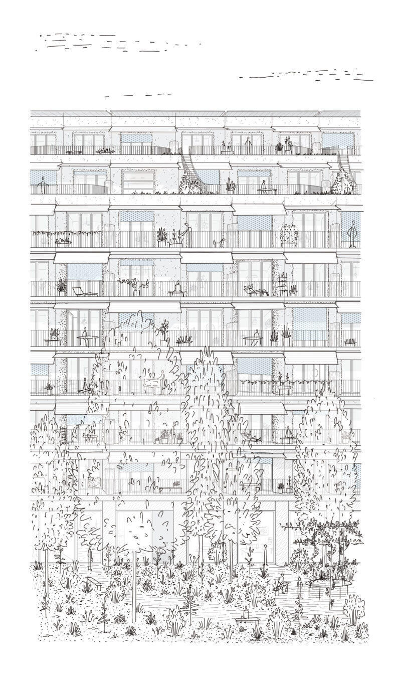 illustration . lot D · ZAC Chapelle-Charbon · Paris [ concours · 2022 ] © mbl architectes + © UR