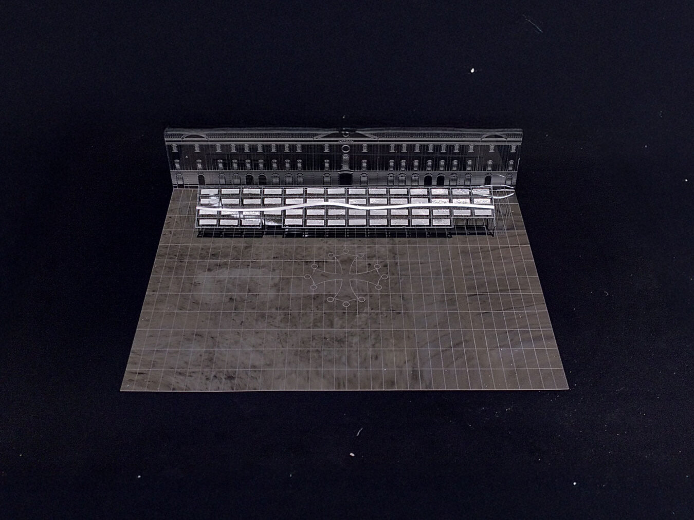 maquette 1:500 . pavillon Toulouse 2030 . pavillon + scénographie © mbl architectes X études structurelles © T/E/S/S atelier [ 2018 ] dans le cadre de l'exposition Impasse des lilas . arc-en-rêve . Bordeaux . commissariat © mbl architectes [ 2022 ]
