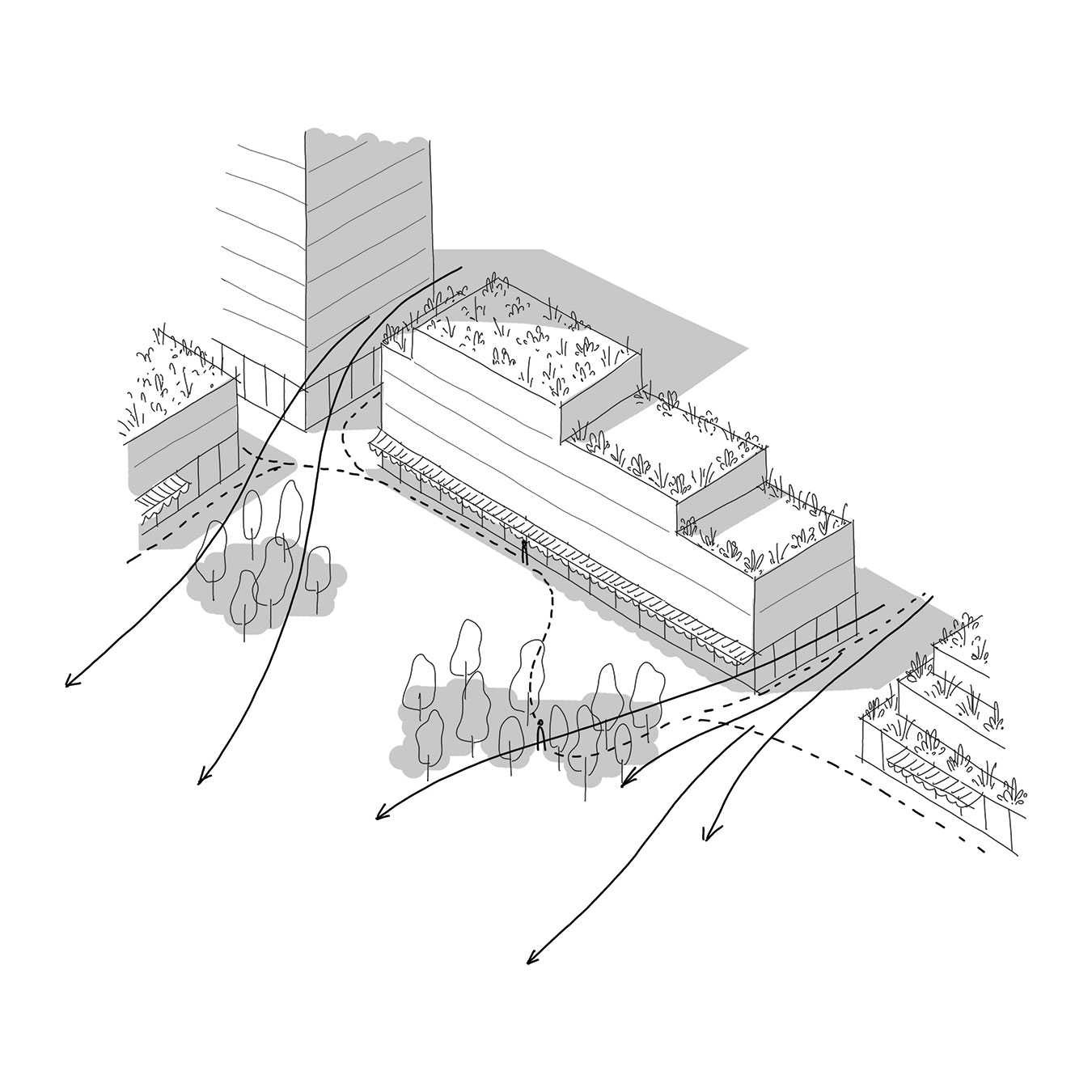 diagramme . îlot Lyon · ZAC du Grand Matabiau © Lina Ghotmeh Architecture + © mbl architectes + © Buzzo Spinelli + © Bond Society + © crypto architectes + © D'une Ville A L'autre © Atelier Franck Boutté [ concours · 2022 ]