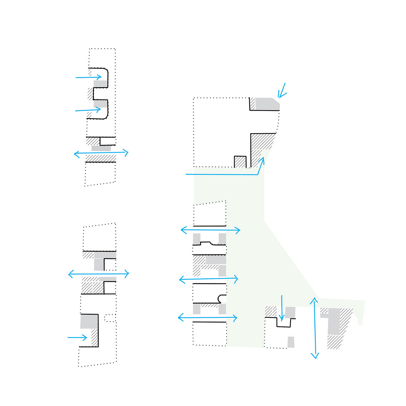 diagramme . îlot Lyon · ZAC du Grand Matabiau © Lina Ghotmeh Architecture + © mbl architectes + © Buzzo Spinelli + © Bond Society + © crypto architectes + © D'une Ville A L'autre © Atelier Franck Boutté [ concours · 2022 ]
