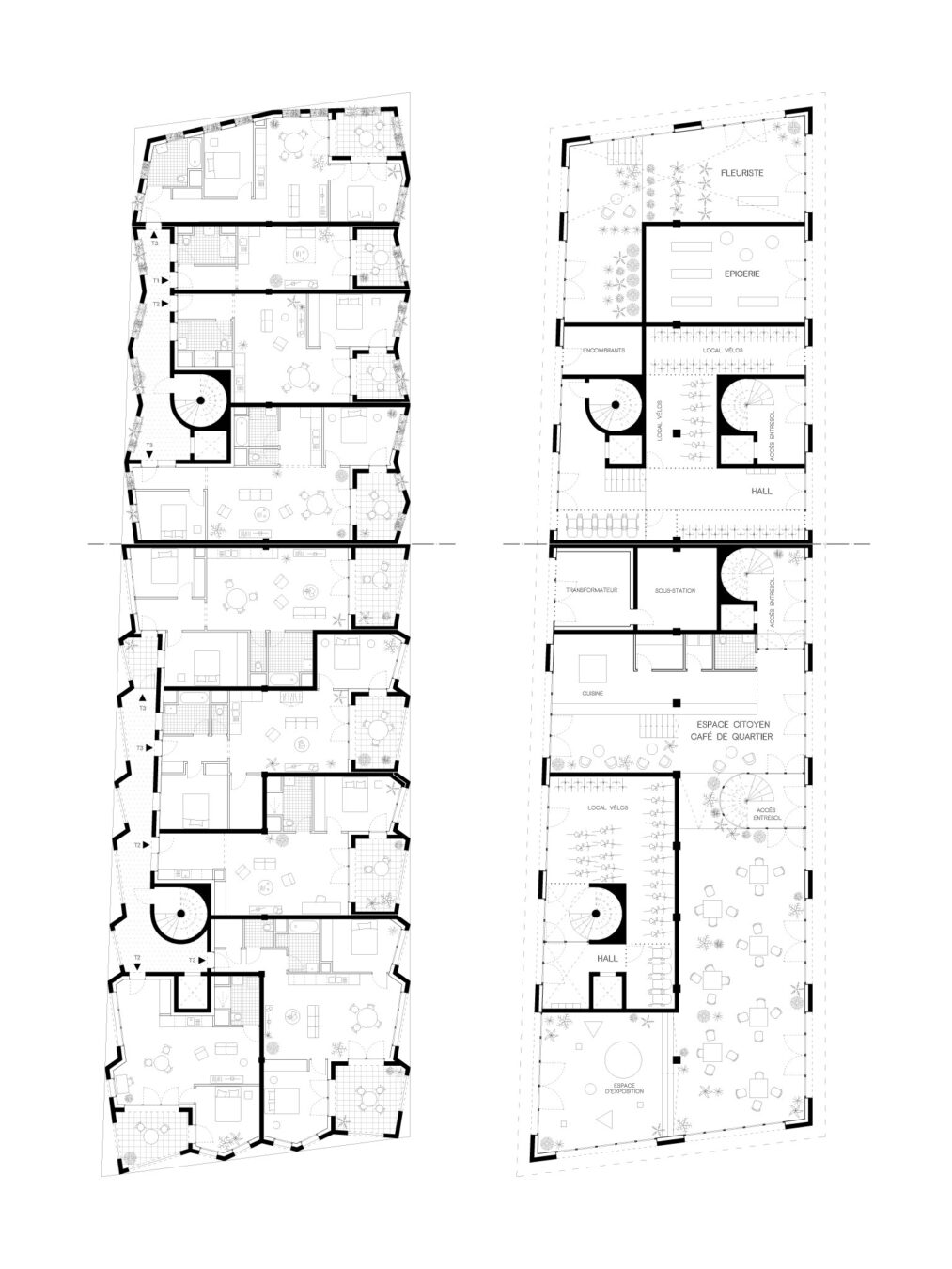 plans . lot 02 · îlot Lyon · ZAC du Grand Matabiau © mbl architectes [ concours · 2022 ]
