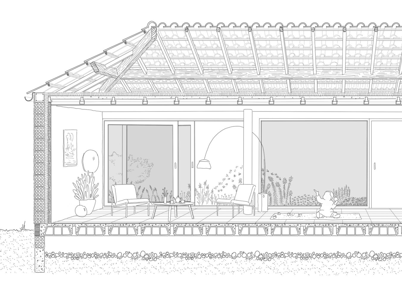 illustration . tablette graphique . maison individuelle · Plaisance-du-Touch · Occitanie [ 2017 ] © mbl architectes