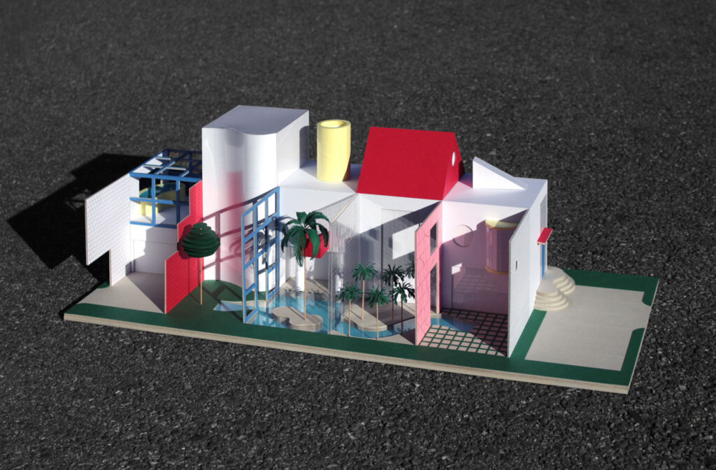 maquette 1:50 . The Pink House© Arquitectonica [ 1977 ] exposition Domestic Pools, Villa Noailles [ 2018 ]