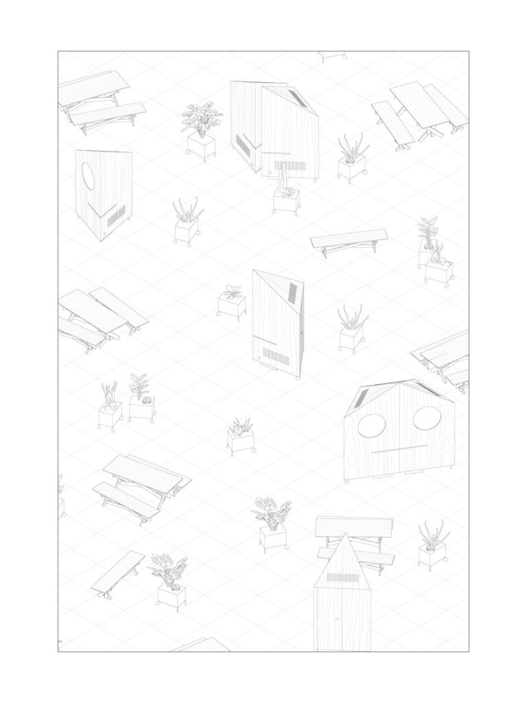 axonométrie vectorielle . transformation des bureaux de JUUL [ 2019 ] . © mbl
