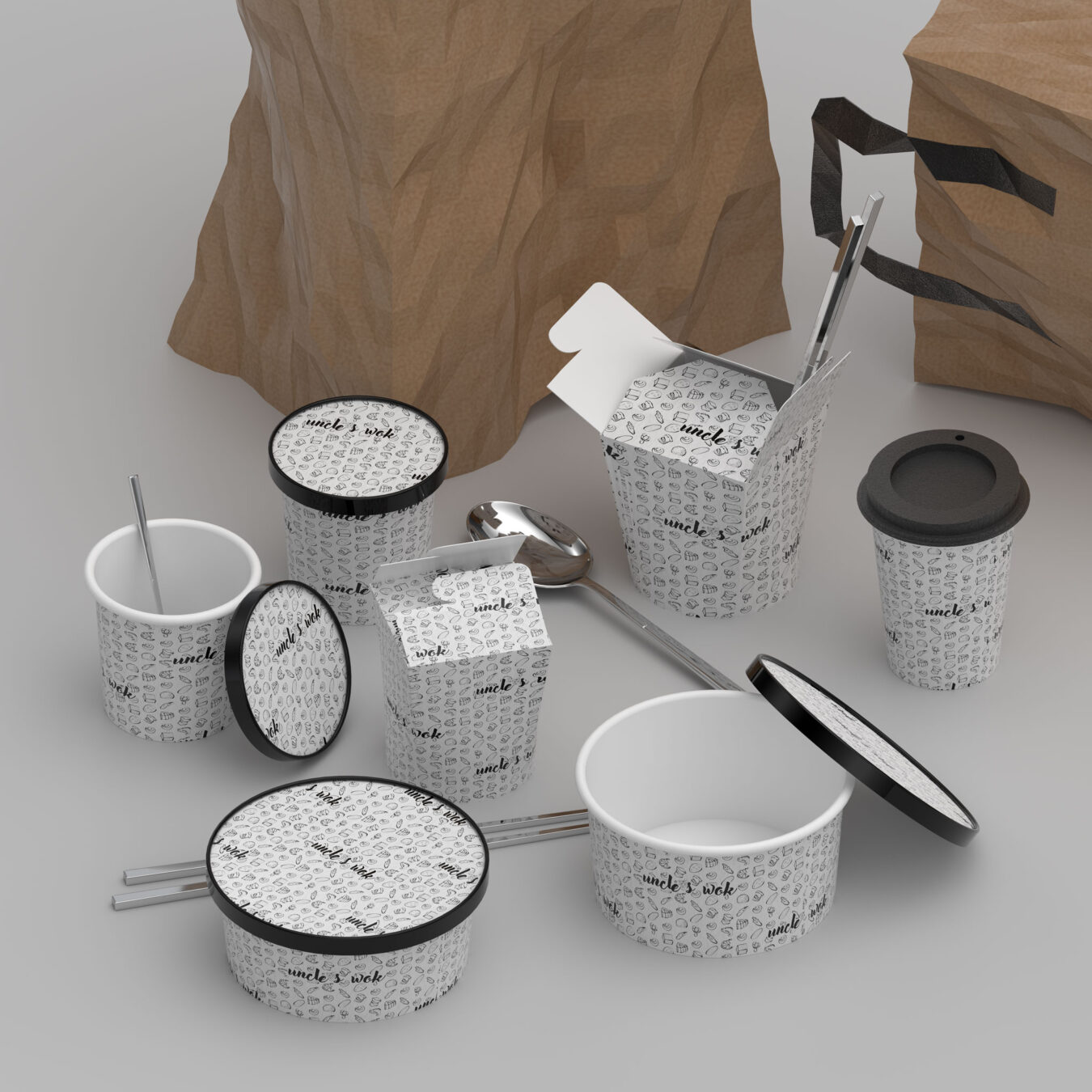 packaging . Uncle's Wok . restaurant chinois . 2025